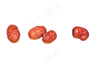 四颗新鲜新疆大红枣食物
