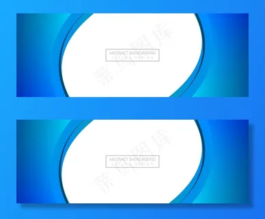 抽象创意蓝色波浪横幅banner背景