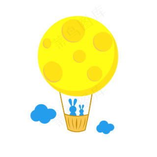 中秋卡通月亮兔子