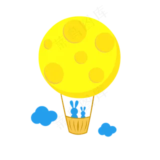 中秋卡通月亮兔子