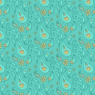 抽象滴蓝色佩斯利头巾图案