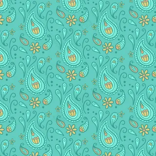 抽象滴蓝色佩斯利头巾图案