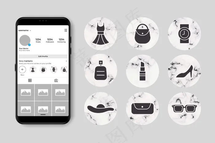 大理石模板故事亮点eps,ai矢量模版下载