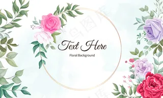 美丽绽放的花叶背景