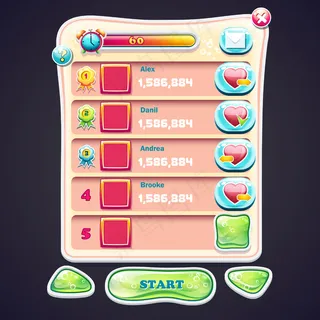 设置信息面板，用漂亮闪亮的按钮和各种游戏元素设计电脑游戏