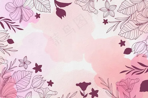 水彩背景与绘画元素 水彩背景与绘画元素