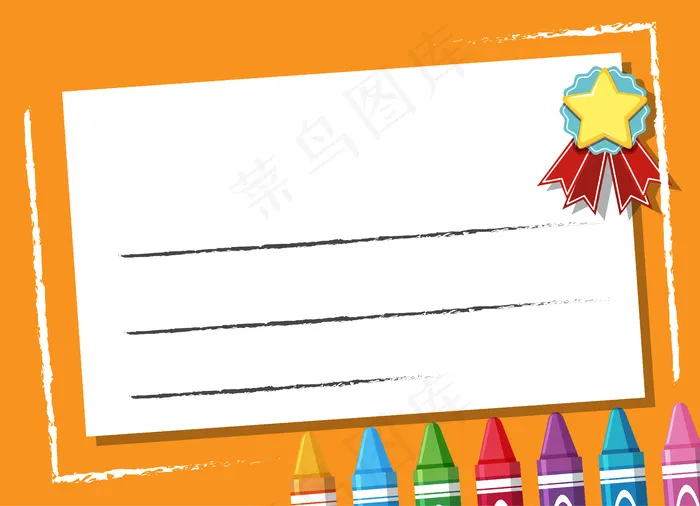 用蜡笔和丝带设计背景eps,ai矢量模版下载