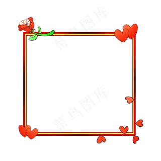 手绘情人节爱心边框