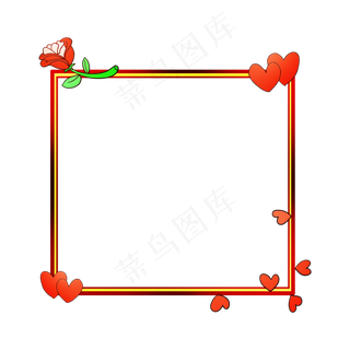 手绘情人节爱心边框