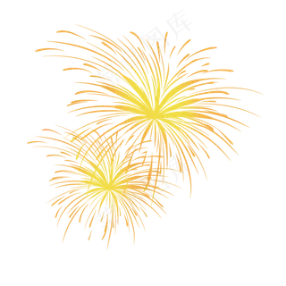 黄色烟花素描中秋国庆 黄色烟花素描中秋国庆