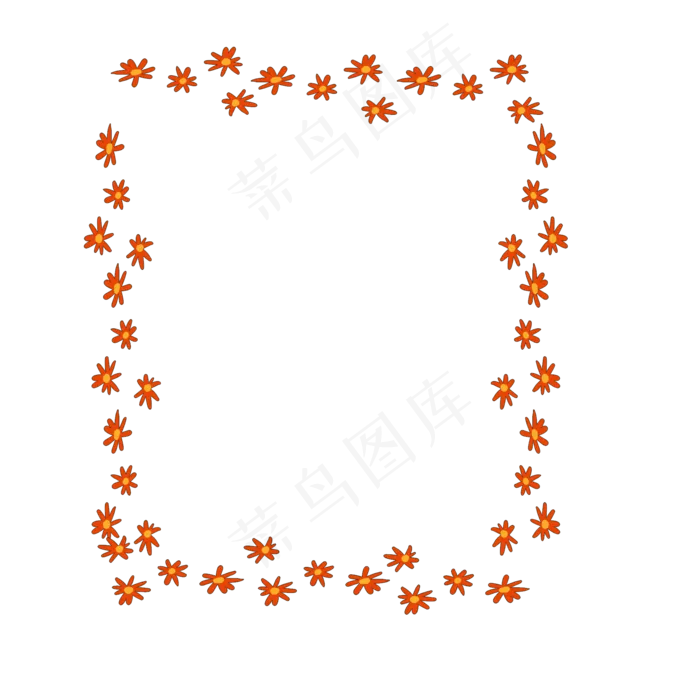 秋天红色碎花边框(2000X2000(DPI:300))psd模版下载