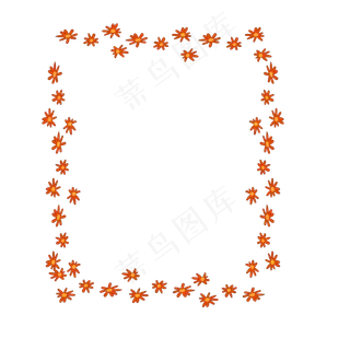 秋天红色碎花边框