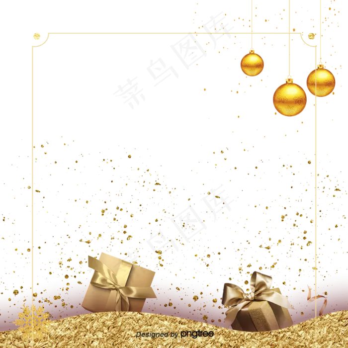 简单大气的金丝带礼品盒(1200*1200px 72dpi )psd模版下载