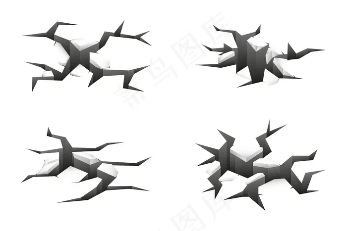 3d地面裂缝设置为白色eps,ai矢量模版下载