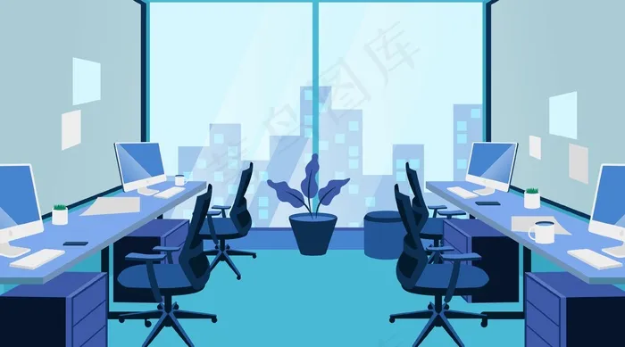 办公室-视频会议背景eps,ai矢量模版下载