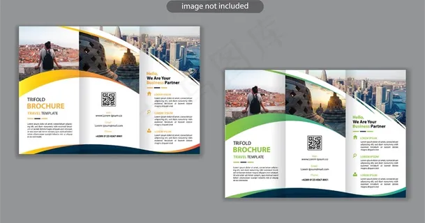 背景营销宣传单,DM传单的三折页设计模板