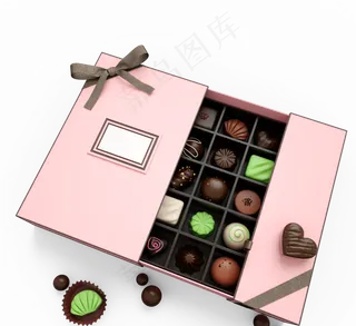 粉色新鲜巧克力礼盒