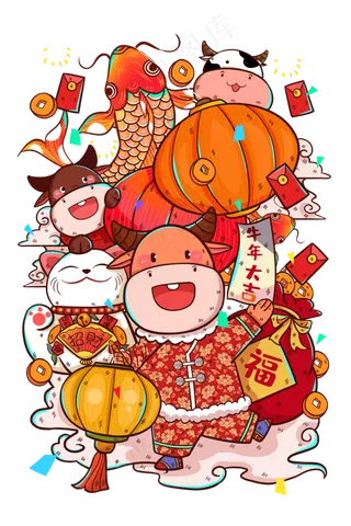 2021牛年小牛灯笼