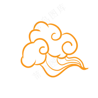 中秋节黄色线条祥云国庆