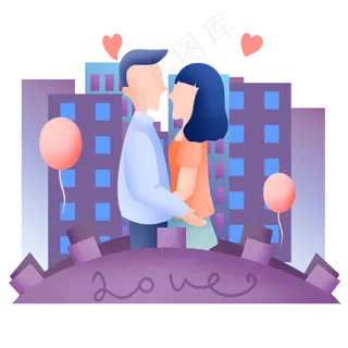 桥上拥抱的情侣