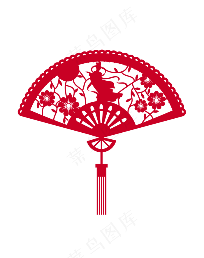 剪纸中秋嫦娥奔月(2000X2000(DPI:300))ai矢量模版下载