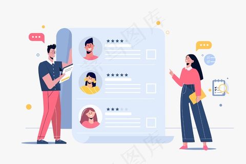 选择新员工的插图