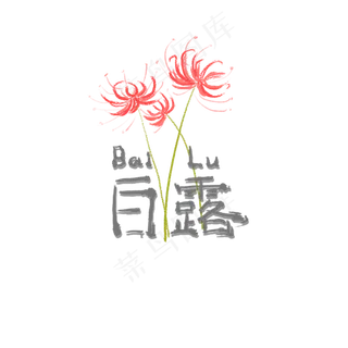 红色花朵节气白露