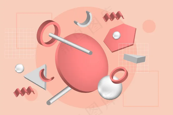 三维形状背景eps,ai矢量模版下载