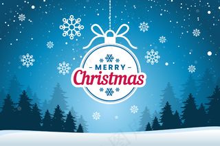 平的圣诞节背景与雪花