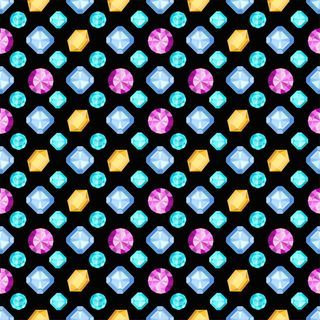 钻石或亮片无缝图案。深色背景上的宝石。平面设计宝石。图案可用作包装纸、背景、织物印花、网页背景、壁纸