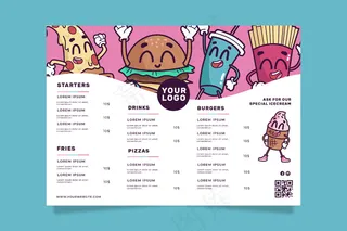 多彩餐厅菜单模板