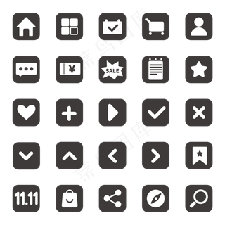 深色负形电商图标