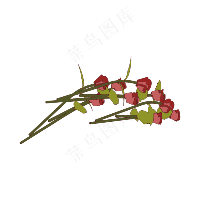 简约扁平卡通七夕情人节花朵花卉