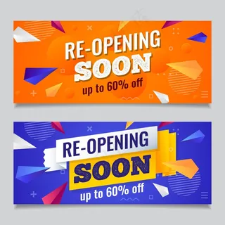 重新开放更快的旗帜banner包