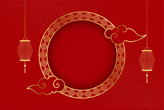 中国传统的红底灯笼问候语eps,ai矢量模版下载
