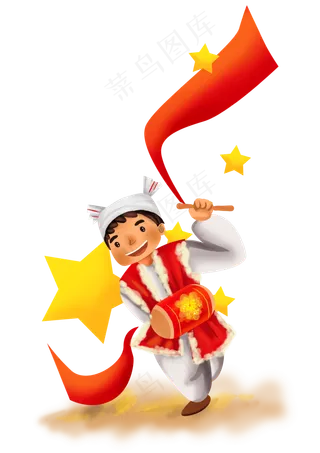 国庆节跳安塞腰鼓的陕北男人