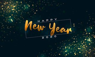 Bokeh闪耀2020圣诞背景，魔术灯。