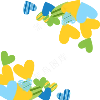 心形边框卡通手绘素材免费下载