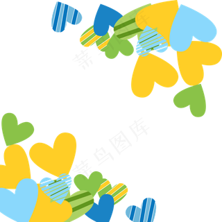 心形边框卡通手绘素材免费下载