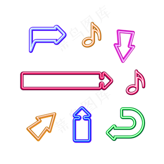 箭头边框霓虹灯促销图标装饰图案