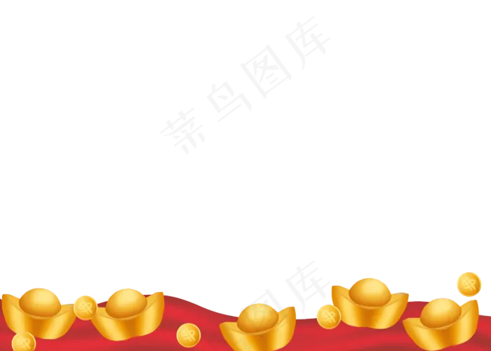 新年元宝金币底边(2800X2000(DPI:300))psd模版下载