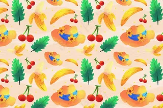 水彩画夏季背景