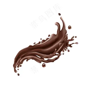 液体巧克力飞溅在白色背景上