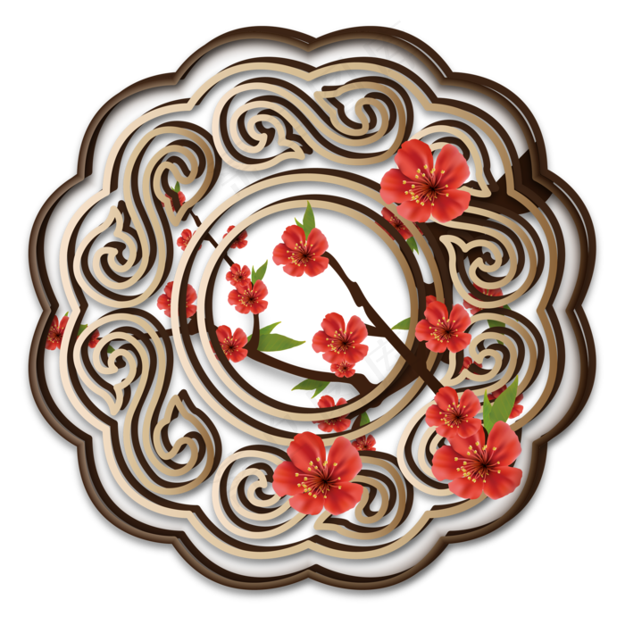 中国风传统窗户装饰(2000*2000px 300 dpi )ai矢量模版下载
