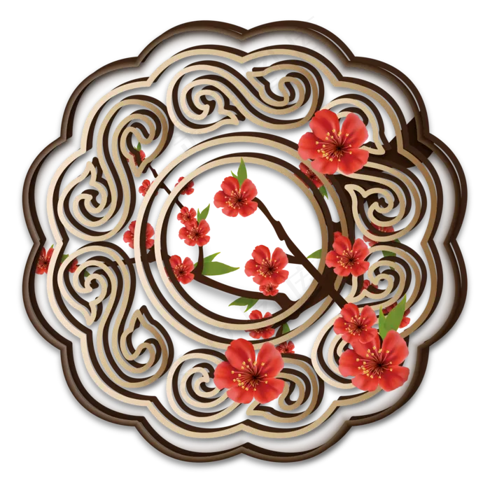 中国风传统窗户装饰(2000*2000px 300 dpi )ai矢量模版下载