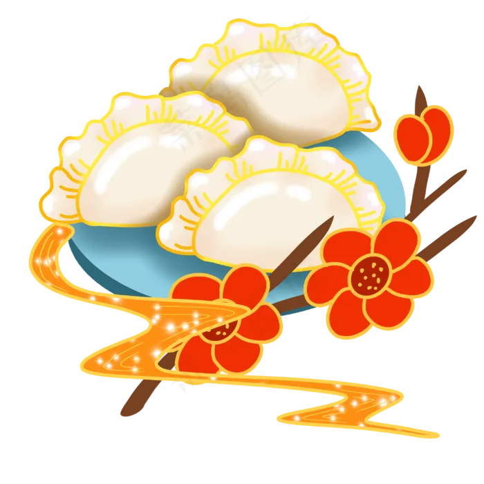 国潮风冬至饺子(3000X3000(DPI:300))psd模版下载