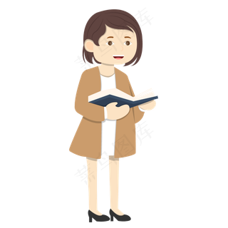 手绘矢量教师节卡通扁平老师