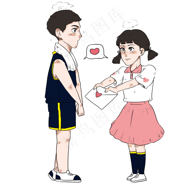 七夕节校园青春女孩向喜欢的男孩