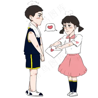 七夕节校园青春女孩向喜欢的男孩