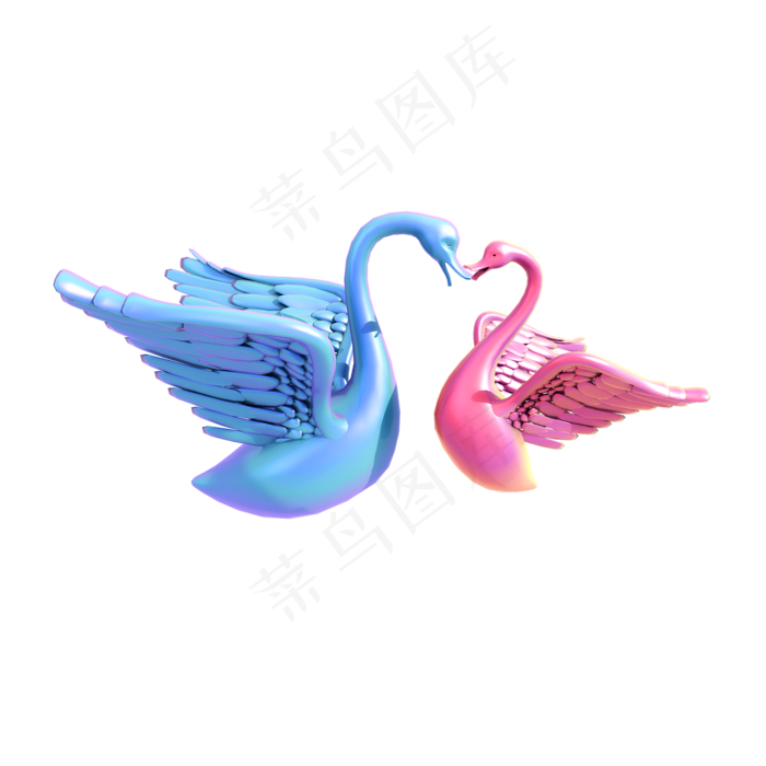 七夕成对天鹅png图